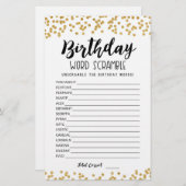 Geburtstagswort-Rammspiel mit Antworten (Vorne/Hinten)