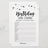 Geburtstagswort-Rammspiel mit Antworten (Vorne/Hinten)