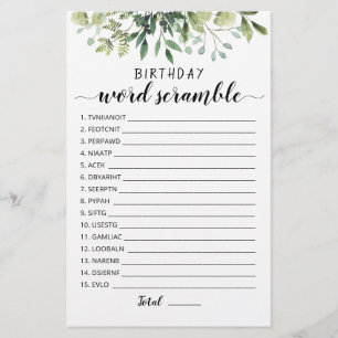 Geburtstagswort-Rammspiel mit Antworten