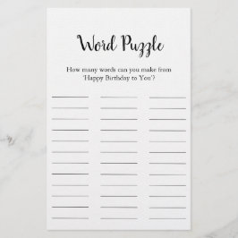 Geburtstagswortpuzzle-Spiel – Zum Geburtstag viel 