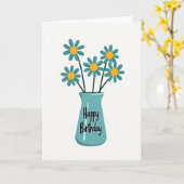 Geburtstagswunsch Teal Bloom Karte (Gelbe Blume)