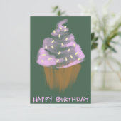 Geburtstagswunsch von Cupcake Karte (Stehend Vorderseite)