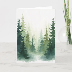 Geburtstagswunsch-Wald-Wasserfarbenkarte Karte