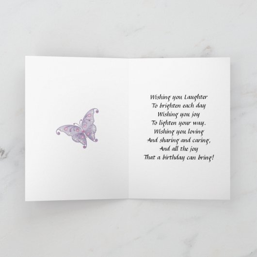 Geburtstagswünsche einer Fee Karte (Innenseite)