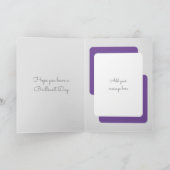 Geburtstagswünsche hinzufügen Katzengrau Foto lila Karte (Innenseite)