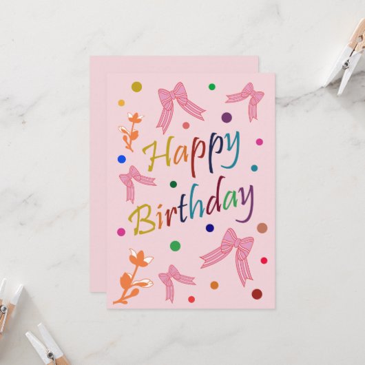 Geburtstagswünsche Karte (Vorderseite/Rückseite Beispiel)