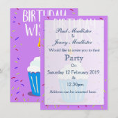 Geburtstagswünsche (mit Feiertagskuchen) Einladung (Vorne/Hinten)