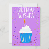 Geburtstagswünsche (mit Feiertagskuchen) Einladung (Rückseite)