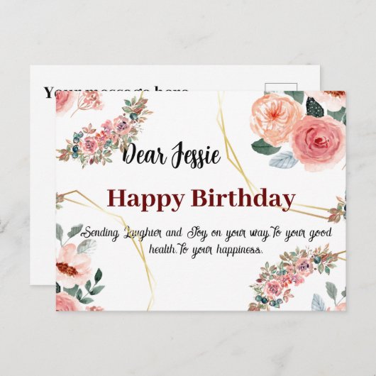 Geburtstagswünsche Postkarte (Vorne/Hinten)