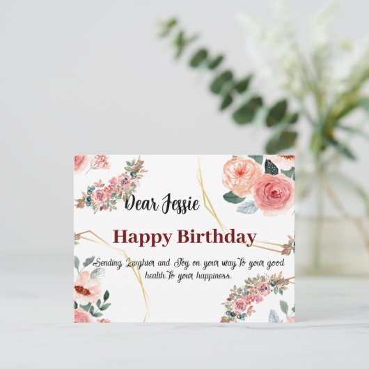 Geburtstagswünsche Postkarte (Stehend Vorderseite)