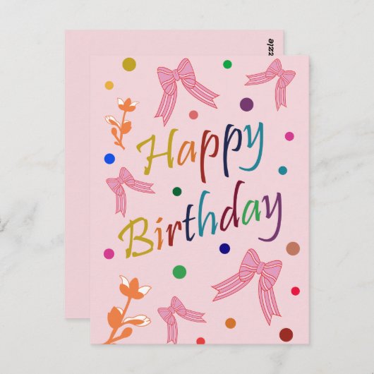 Geburtstagswünsche Postkarte (Vorne/Hinten)