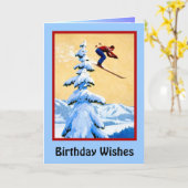 Geburtstagswünsche, Skisprung Karte (Gelbe Blume)