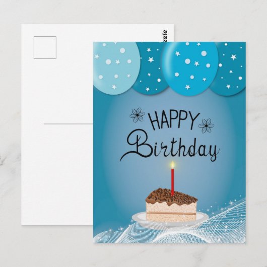 Geburtstagswünschen Postkarte (Vorne/Hinten)