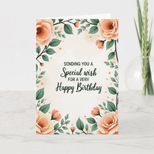 Geburtstagswunschkarte mit floralem Design Karte
