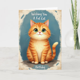 Geburtstagswunschkarte mit plumper Katze Karte