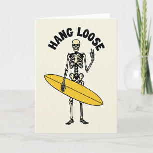 Geburtstagswunschkarte Skeleton Surfer Karte