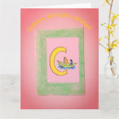 Geburtstagswunschkarten Buchstaben Karte (Gelbe Blume)