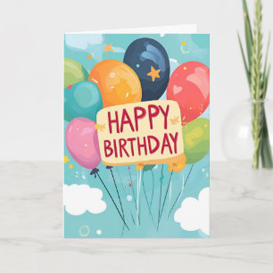 Geburtstagszeichen & Ballons auf Türkis Geburtstag Einladung