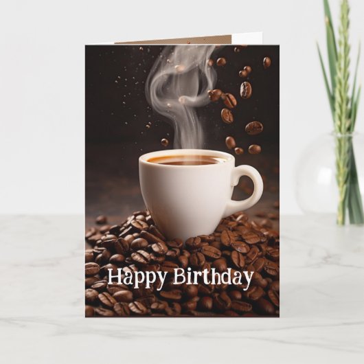 Geburtstagszeit besser mit Kaffee Spaß Karte (Vorderseite)