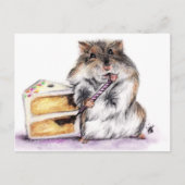 Geburtstagszeit (Hamster) Schlichte Postkarten (Vorderseite)