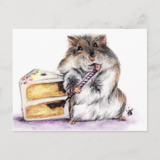 Geburtstagszeit (Hamster) Schlichte Postkarten (Vorderseite)