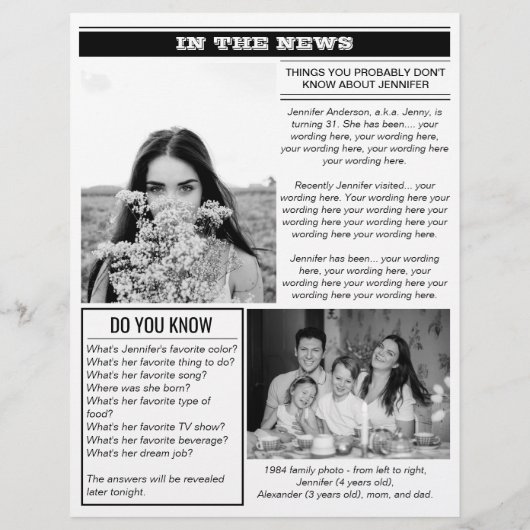 Geburtstagszeitung Jahr 1980 Flyer (Hinten)