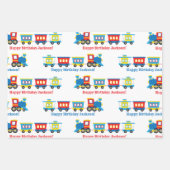 Geburtstagszug Geschenkpapier Set (Vorderseite)