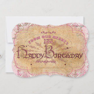 GeburtstagVintageTypografie - Einladungskarte Einladung