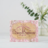 GeburtstagVintageTypografie - Postkarte (Stehend Vorderseite)