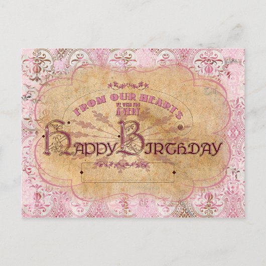 GeburtstagVintageTypografie - Postkarte (Vorderseite)