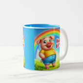 Geburtstasse für Kinder Zweifarbige Tasse (VorderseiteRechts)