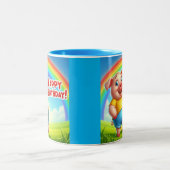 Geburtstasse für Kinder Zweifarbige Tasse (Mittel)