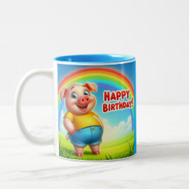 Geburtstasse für Kinder Zweifarbige Tasse