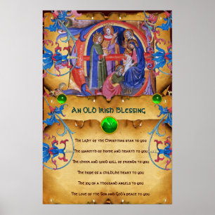 Geburtsurkunde Altirischer Weihnachtssegen Pergame Poster