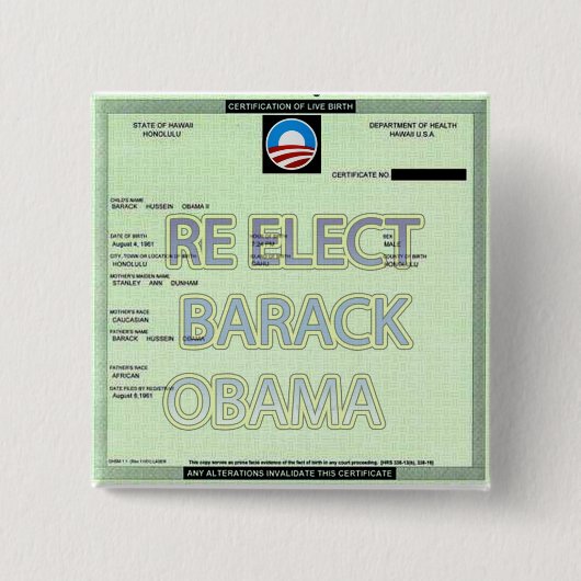 GEBURTSURKUNDE-BEWEIS-KNOPF BUTTON (Vorderseite)