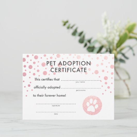 Geburtsurkunde der Adoption (Stehend Vorderseite)