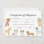 Geburtsurkunde des Hundes Einladung (Vorderseite)