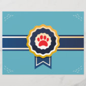 Geburtsurkunde eines Hundes mit Hundebatte, Welpen (Rückseite)