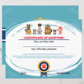 Geburtsurkunde eines Hundes mit Hundebatte, Welpen (Vorne/Hinten)