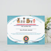 Geburtsurkunde eines Hundes mit Hundebatte, Welpen (Stehend Vorderseite)