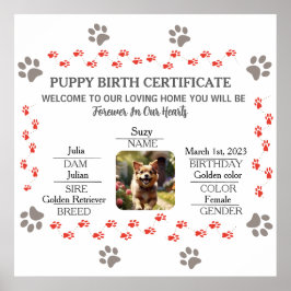 Geburtsurkunde für Puppy Poster