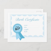 Geburtsurkunde Postkarte (Vorne/Hinten)