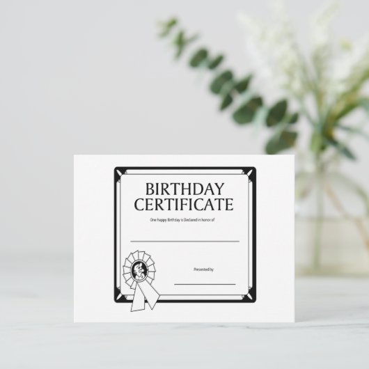 Geburtsurkunde Postkarte (Stehend Vorderseite)