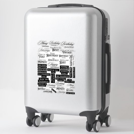 Geburtsurkunden Worte Aufkleber (Koffer)