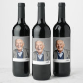 Geburtsweinetikett für Männer mit Foto und Monogra Weinetikett (Flaschen)