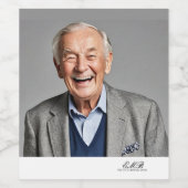 Geburtsweinetikett für Männer mit Foto und Monogra Weinetikett (Einzelnes Label)