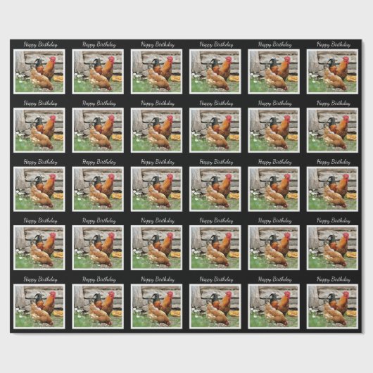 Geburtswrapping Paper / Barnyard Chickens Geschenkpapier (Flach)