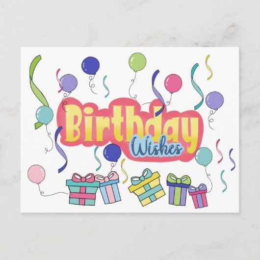 Geburtswünsche Postkarte (Vorderseite)