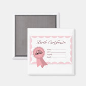 Geburtszeugnis für Mädchen Magnet (Vorderseite/Rückseite)