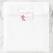 Geburtszeugnis für Mädchen Quadratischer Aufkleber (Tasche)